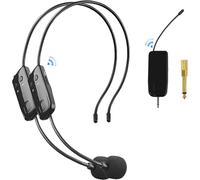 ChenQuanSarl-Micro Serre Tete Sans Fil,Uhf Wireless Microphone 2.4G,Transmission Sans Fil De 50 M,Compatible Avec 3,5 Mm Et 6,35 Mm,Pour Conférence, Enseignement, Guide Touristique, Etc