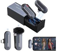 ChenQuanSarl-Microphone Cravate Sans Fil (Type-C), P1T Mic Lavalier 2.4Ghz Avec Boîtier De Charge Plug&Play, 1*Tx & 1*Rx Pour Smartphone Tablet, Youtube, Interview, Microphone-Cravate-Sans-Fil-Smartp