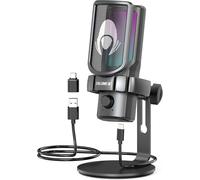 ChenQuanSarl-Microphone De Jeu Usb Pour Pc Avec Éclairage Rgb, Bouton Mute, Bouton Gain, Microphone À Condensateur Pour Podcast, Support Anti-Choc Pour Le Streaming, L'Enregistrement, Le Chat, Pour P