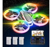 Chenquansarl-Mini Drone Avec Caméra 720p Hd, Drone Avec Lumières Colorées Pour Enfant, Quadricoptère Hélicoptère Rc Avec 3 Batteries 21 Mins Jouet Cadeau Pour Garçons Et Filles-Avialogic
