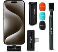 ChenQuanSarl-Mini Microphone Cravate Sans Fil Uc Ultra Compact Pour Iphone 15 Avec Adaptateur Portatif Wmx-Hm ¿ Micro Cravate Avec Support De Poignée Pour Créateurs De Contenu, Entretiens, Reportages