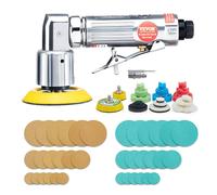 ChenQuanSarl-Mini Ponceuse Pneumatique 1/2/3 Po 25/50/76 Mm Ponceuse Orbitale Aléatoire Vitesse 15000 Tr/Min Kit Ponceuse Voiture Carrosserie 58 Pcs Avec Éponges Ondulées Papiers De Verre Tampons De
