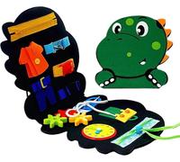 ChenQuanSarl-Montessori Busy Board Activity Jouet De Motricité Et D'Apprentis Pour Tout-Petits, Jouet De Voyage Sensoriel Cadeau Pour Garçons Et Filles (Dinosaure Vert)