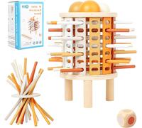 ChenQuanSarl-Montessori Jeu De Société En Bois, 35 Pièces, Bâtonnets En Bois Colorés, Jeu De Dés, Jouet Éducatif, À Partir De 3, 4, 5, 6 Ans, Mathématiques Fines, Jouets De Comptage, Jeu Familial, Je
