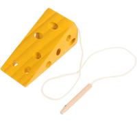 ChenQuanSarl-Montessori Jouet Éducatif En Bois Pour Lacer Le Fromage, Jouet D'Opération De Jeu, Accessoire De Jeu, Jaune, 10,5 X 5 Cm