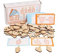 ChenQuanSarl-Montessori Jouet En Bois - Puzzle De Gestes Assortis - Puzzle Montessori - Jouet Pour Apprendre La Forme - Jeu De Table De Coordination ?il-Main - Jouet Éducatif - Cadeau Pour La Materne