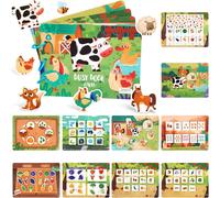 ChenQuanSarl-Montessori Quiet Book, Busy Book Livre Occupé, Éducatif Puzzle Sensoriel Cahier D'Activité Jeux De Correspondance Motricité Fine Pour Enfants Fille Garçons De 3 À 6 Ans