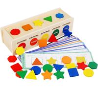 ChenQuanSarl-Montessori Toys Jouet De Tri En Bois Pour 1, 2, 3, 4, 5 Ans ¿ Formes Géométriques, Motricité Fine Et Apprentis Précoce ¿ Jouet Éducatif Pour Tout-Petits, Garçons Et Filles