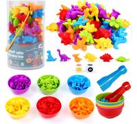 ChenQuanSarl-Montessori Toys Lot De 58 Jouets Mathématiques Montessori Avec Bol, Dés, Pince À Épiler, Jouets De Tri Pour Enfants De 3 À 5 Ans Et Plus