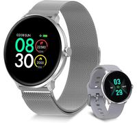 Chenquansarl-Montre Connectée Femme Automatic 7/24 Cardiofréquencemètre, Météo, Oxygène Sanguin, Diy Watchface, Tracker Du Sommeil Ip68 Étanche, Battery Plus Puissant¿Argent¿