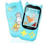 ChenQuanSarl-Mp3 Enfant Bluetooth 5.3 Avec Haut-Parleur, Mignon Chat Design Lecteur 8Go Écran Tft 2,4 Pouces, Baladeur Garçon Avec Bouton De Jeu/Volume, Radio Fm,Réveil,Carte Tf Jusqu'À 128G-Bleu