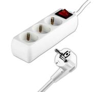ChenQuanSarl-Multipr 3 Pr s Avec Interrupteur Et Câble 1,5M - Bloc Multipr s Avec 3 Pr s 16A Shuko Pour Maison, Bureau, Magasin, Garage - 250V - Électrique - Compact Et Pratique - Blanc