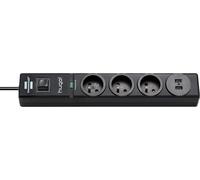 ChenQuanSarl-Multipr Hugo! Noire, 3 Pr s + 2 Pr s Usb, Avec Parasurtenseur Et 2M De Câble (19.500A)