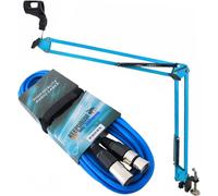 ChenQuanSarl-Nb35 Bl Bleu Bras Articulé + Câble Micro Xlr 6 M Bleu