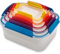 Chenquansarl-Nest Lock, 5 Pièces Boîte En Plastique Pour Stockage Alimentaire Et Rangement Et Organisation De Cuisine, Avec Couvercle, Antifuite, Hermétique, Peu Encombrant, Sans Bpa- Multicolore