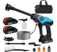 ChenQuanSarl-Nettoyeur Haute Pression Sans Fil Sur Batterie Avec 6-En-1 Buse, Nettoyeur Haute Pression Portable Avec 2 Batteries Tuyau De 5M, 40 Bar Pour Jardin Et Voiture Lavage De Voiture, Cour, Ja