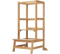 Chenquansarl-Nola, Tour Dapprentis Montessori, 1,5-6 Ans (Jusquà 30 Kg), 3 Hauteurs Réglables, Sécurité Certifiée, Tour Dobservation Enfant, 6,4 Kg, Durable, Montage Facile, Natural Wood