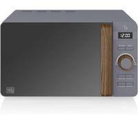ChenQuanSarl-Nordic Micro-Ondes Numérique 20 L, 6 Niveaux De Fonctionnement, 800 W Puissance, Minuterie 30 Min, Nettoyage Facile, Mode Dégivreur, Design Moderne, Poignée Effet Bois, Gris Mat Sm22036G