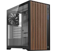 ChenQuanSarl-- Nw1 Boitier Pc Façade En Bois - Moyen Tour Compatible Atx/Micro-Atx/Itx - Type C Usb - Ventilateurs Inclus 3X140Mm Pwm - Panneau Latéral Verre Tempéré (Noir)