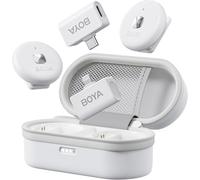 ChenQuanSarl-Omic Microphone Sans Fil Pour Iphone, Android Avec Lightning, Pr Usb-C, Suppression Du Bruit, Autonomie De 15 H, Portée De 50 M, Enregistrement Vidéo, Vlogging (Blanc)