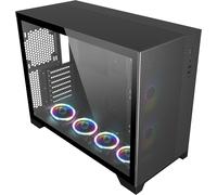 ChenQuanSarl-P480Mb-T Rgb Atx Boîtier Pc (4 Ventilateurs Argb Pirate Turbo 12 Cm, Gestion Des Câbles, Hub De Ventilateur 10 Ports, Pwm, Sync) Noir