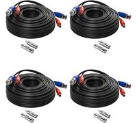 ChenQuanSarl-Pack De 4Pcs 60Ft 18M Hd/Ahd/Tvi Tout-En-Un Câble Bnc Vidéo Pour Caméra De Surveillance Vidéos De 960H À 4K Résolution