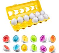 ChenQuanSarl-Paire D'Oeufs Ensemble De 12 Oeufs De Pâques, Éducation Reconnaissance De La Couleur Et De La Forme Classificateur Compétences Recherche Apprentis Précoce Éducation Motricité Fine