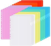 Chenquansarl-Pcs Chem Plastique A4, Pochettes Plastiques Perforées A4 À Ouverture L, 8 Couleurs Pochette Plastique 31 X 22 Cm Dossiers En Plastiques Transparente Pour Ranger Et Classer Documents