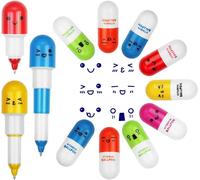 Chenquansarl-Pcs Pilule Stylos Stylo De Pilule De Vitamine Stylo À Bille Multicolor Vitamine Pilule Stylo A Blle Retractable Portable Mignon Pour Enfant Maison Ecole Etudiants Bureau Cadeau