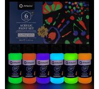 Chenquansarl-Peinture Acrylique Lumineuse 6×59 Ml Lumineuse&fluorescente Peinture, Pour Papier, Roche, Bois, Céramique, Tissu.