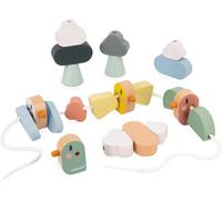 ChenQuanSarl-Perles À Enfiler Sweet Cocoon - 21 Perles O aux,Ailes Et Nuages - Développe La Motricité Fine - Jouet En Bois Fsc - Jeu D'Éveil - Dès 24 Mois,J04050