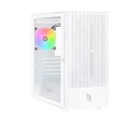 ChenQuanSarl-Phobia L111 Blanc Boîtier Micro Atx Pour Pc Gaming Mini Tour 0.60Mm Spcc Ventilateur Led Argb Adressable Frontal Mesh Et Panneau Latéral En Verre Trempé Fermeture Magnétique