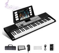 ChenQuanSarl-Piano Numérique 61 Touches Double Haut-Parleur Hifi Clavier Piano Avec 51 Touches De Fonction Affichage Led Double Clavier 2 Options D'Alimentation Support Pour Casque Et Microphone
