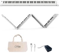 ChenQuanSarl-Piano Pliable Portable Blackstar De 88 Touches Avec Batterie Rechargeable Intégrée Et Midi Via Usb. Clavier De Piano 128 Sons, 1,6 Kg, 33 Cm, Ba203010
