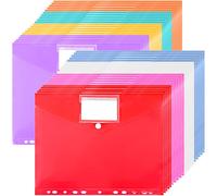 Chenquansarl-Pièces Pochette Plastique A4 Perforée, Porte Document Avec 11 Trous Pour L'organisation De Fichiers (8 Couleurs)