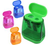 Chenquansarl-Pièces Taille-Crayon,Taille Crayon Double Trouc Avec Reservoir En Plastique,Pour Crayon Épais Et Fin,4 Couleurs