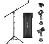 ChenQuanSarl-Pied De Microphone Au Sol Mobile 2 En 1 Trépied En Métal Avec Deux Clips Différents Réglable Et Pliable Support Pour Concerts Conférence Vidéo Scène Mariages Cy0239