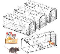 ChenQuanSarl-Piège A Souris Vivante Pour Intérieur 4 Pièces, Réutilisable Vivante Attrape Souris, Attrape Souris Pour Attraper Les Souris Et Autres Rongeurs De Taille Similaire (Transparente)