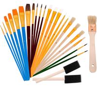 Chenquansarl-Pinceaux Peinture Set De Pinceau Acrylique Ensemble Premium Complet Pour Peinture Acrylique Aquarelle Gouache Nail Art 25 Pièces