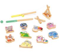 ChenQuanSarl-Pinces À La Ligne Applepop - Jeu D'Adresse Pour Enfants - 2 Pinces + 10 Animaux + 1 Sac - Développe Dextérité Et Concentration - Jouet En Bois Fsc - Dès 3 Ans,J03352