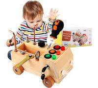 ChenQuanSarl-Planche À Vis En Bois Pour Enfants, Busy Board Montessori Avec Interrupteur Lumineux À Led Et Outils De Tournevis - Jouet Sensoriel, Montessori Pour Enfants De 1 An, 2 Ans Et 3 Ans
