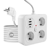 ChenQuanSarl-Plaque Multipr 7-En-1 Multipr Avec Usb & Type-C, Protection Contre Surtensions, Idéal Pour Le Bureau, La Maison Et Les Voyages (Blanc)