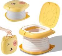 Chenquansarl-Pliante Toilettes Pour Enfants, Pot De Voyage Pour Tout-Petits, Portable Siège Toilette Pliable Enfants, Pot D'apprentis Propreté Pour Enfants, Toilettes De Voyage Enfants (Orange)