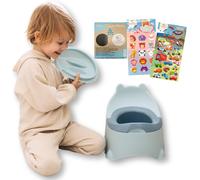 Chenquansarl-Pot Bebe Toilette Magique - Apprentis Amusant Avec Stickers, Autocollant Thermique Et Guide Pratique - Pot Enfant Ergonomique, Nettoyage Facile, Socle Très Stable, Sans Bpa (Bleu)