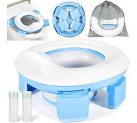 Chenquansarl-Pot De Voyage Enfant Pliable, Pot Bebe Enfants 3-In-1 Siège Toilette Pliable Avec Sacs, Pliante Toilettes Pour Enfants, Reducteur Toilette Enfant À Emporter Partout Pot Portable Enfant V