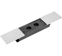 ChenQuanSarl-Pr De Meuble Prestino, Multipr , 2 Pr s Schuko, 1 X Usb A, 1 X Usb C, 1 X Rj45, 1 X Hdmi, Longueur Du Câble 1,5 M, Couleur Argent, Pour Bureau, Plateau De Table, Cuisine Et Bureau
