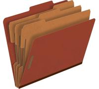 Chenquansarl-Pressboard 1357r Lot De 10 Classeurs De Classement 3 Intercalaires Avec Attaches Intégrées De 5,1 Cm Coupe 2/5 Onglets Format Lettre Rouge