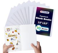 Chenquansarl-Products Lot De 10 Livres Vierges Pour Journal, Croquis, Écriture Et Plus Encore, Parfaits Pour Les Arts Et L'artisanat, 14 X 21 Cm, Blanc