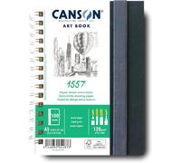 Chenquansarl-Professional Book - Carnet Spiralé 50 Feuilles Papier Dessin Blanc - Grain Léger - 120g/M² - 14.8x21cm - Blanc Naturel