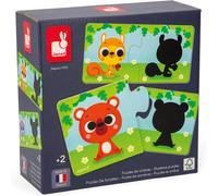 ChenQuanSarl-Puzzle Animaux Et Leur Ombre - 12 Puzzles De 2 Pièces En Carton - Jeu Éducatif - Motricité Fine Et Concentration - Produit Fsc Et Encres Végétales - Fabrication França ¿ Dès 2 Ans ¿ J027